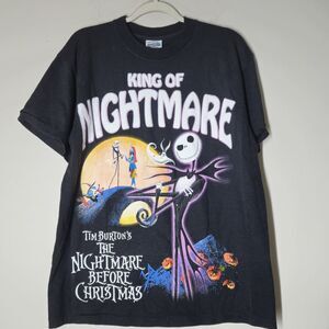 Modern Single Stitch The Nightmare Before Christmas AOP T Shirt Men's L Black